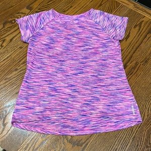 Reebok athleisure shirt. Blue and pink. Size XL (16)